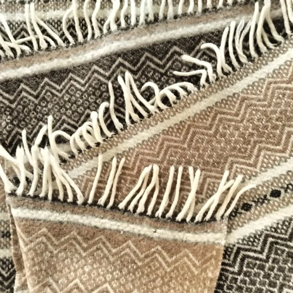 Vintage Faribo Wool Throw Blanket 42x43